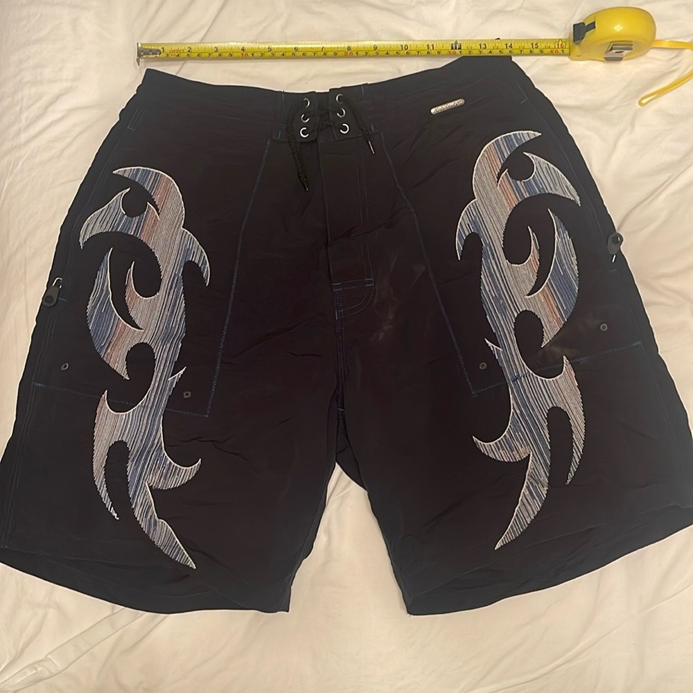 Men’s Harley-Davidson board shorts tight SMALL NO stretch dark blue STAINS
